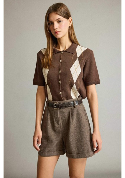 Kemerli Cepli Dokuma Şort G4308AX25WN