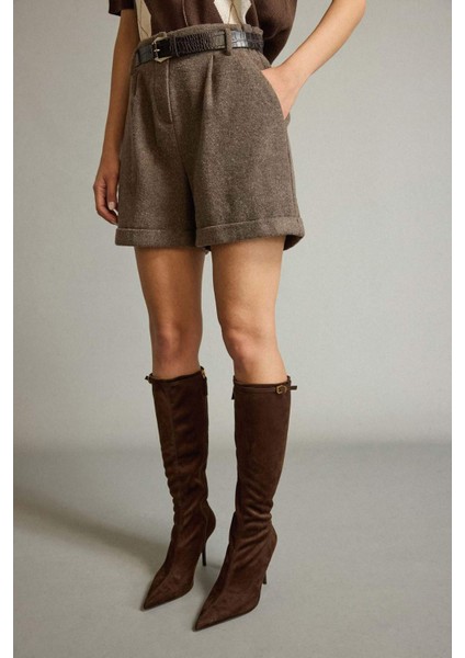 Kemerli Cepli Dokuma Şort G4308AX25WN