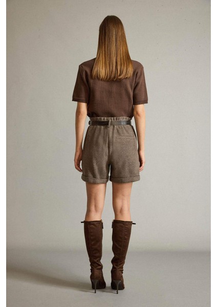 Kemerli Cepli Dokuma Şort G4308AX25WN