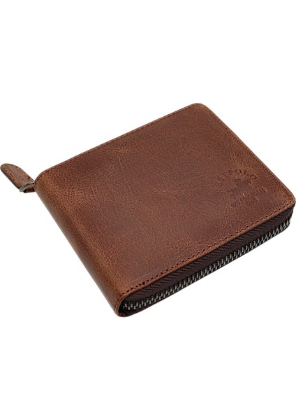 Unisex Kağıt Para ve Bozuk Para Bölmeli Hakiki Eskitme Deri Cüzdan Kartlık - Tiguan Kahve fiyatları