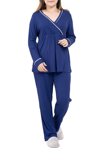 Anne Pijama Takımı Viskon V Yaka