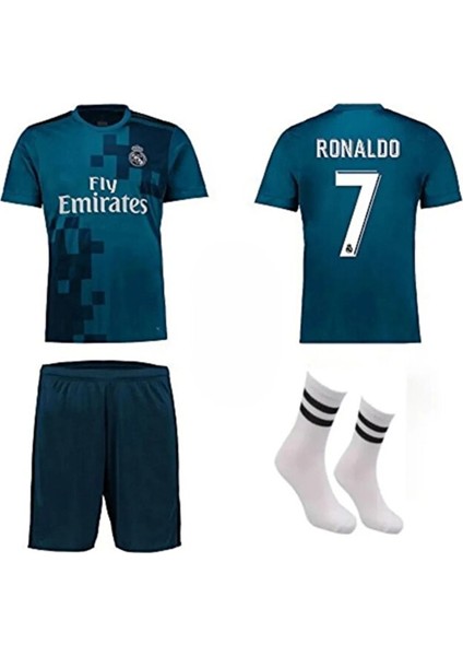 Ronaldo Cr7 Turkuaz Röveşata Çocuk Forması 3 Lü Set fiyatları