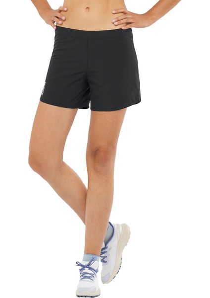 Cross 5'' Short Kadın Siyah Koşu Şortu