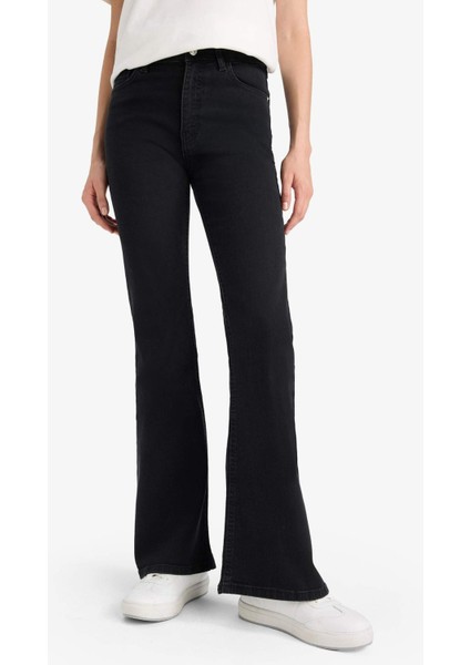 Mia Flare Fit Normal Bel Ispanyol Paça Uzun Jean PANTOLON E9157AX25AU