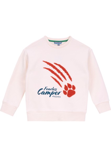 Baskılı Erkek Çocuk Krem Sweatshırt D5WB-SWT3045