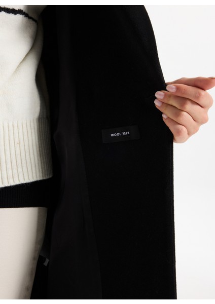 Siyah Kadın Manto F5WL-MN0140