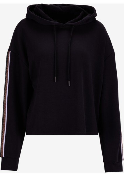 Kapüşon Yaka Düz Siyah Kadın Sweatshırt F5WL-SWT0042 fiyatları
