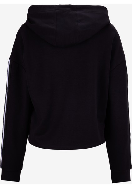 Kapüşon Yaka Düz Siyah Kadın Sweatshırt F5WL-SWT0042 modelleri