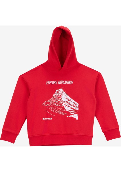 Baskılı Erkek Çocuk Kırmızı Sweatshırt D5WB-SWT3064