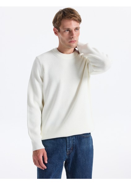 Bisiklet Yaka Regular Fit Düz Ekru Erkek Kazak FC4WM-KZK 2599. modelleri