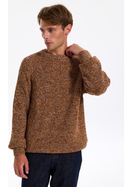 Bisiklet Yaka Relaxed Düz Kiremit Erkek Kazak J4WM-KZK4450 modelleri