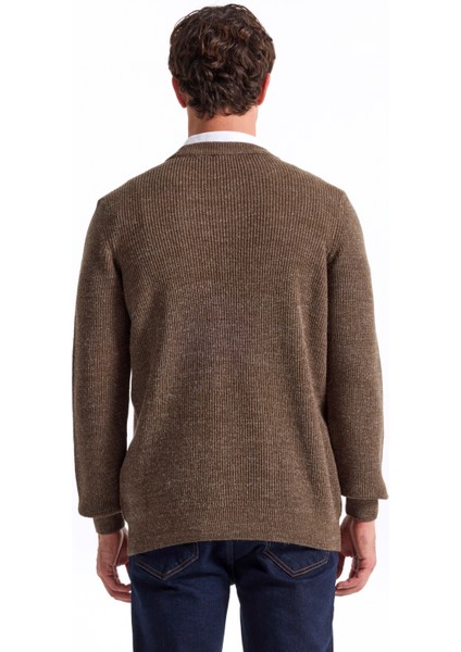 Bisiklet Yaka Regular Fit Düz Haki Melanj Erkek Kazak FC4WM-KZK 2599. indirimleri