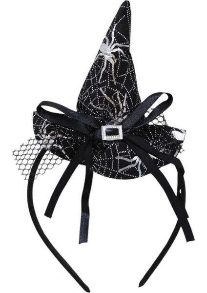 Cadı Şapkalı Halloween Parti Tacı Tüllü Siyah Cadılar Bayramı Aksesuarı fiyatları