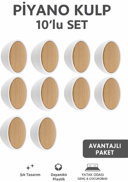Imt Aksesuar Piyano Düğme (10 Adet) Mobilya Yatak Odası Mutfak Dolabı Çekmece Tv Ünitesi Kulpu