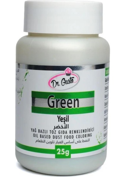 Yağ Bazlı Toz Boya Dr.gusto 25 gr Yeşil