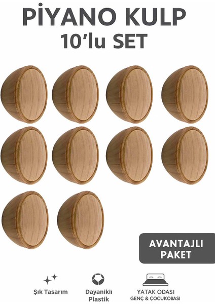 Piyano Düğme (10 Adet) Mobilya Yatak Odası Mutfak Dolabı Çekmece Tv Ünitesi Kulpu