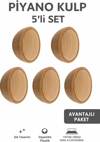 Piyano Düğme (5 Adet) Mobilya Yatak Odası Mutfak Dolabı Çekmece Tv Ünitesi ve Ofis Mobilyası Kulpu