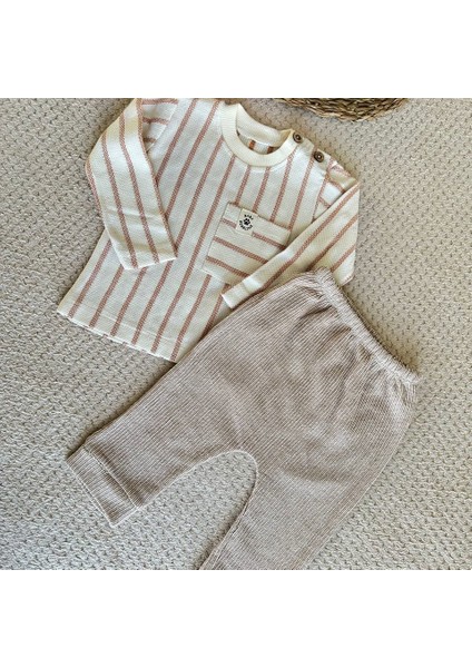 Erkek Bebek/çocuk Cepli Çizgili Takım