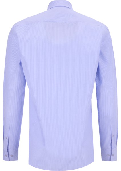 Slim Fit Alttan Britli Yaka Çizgili Mavi Erkek Gömlek Maydos-Y 307 fiyatları