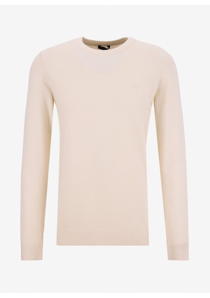 Bisiklet Yaka Slim Fit Düz Ekru Erkek Kazak F5WM-KZK 2883 fiyatları