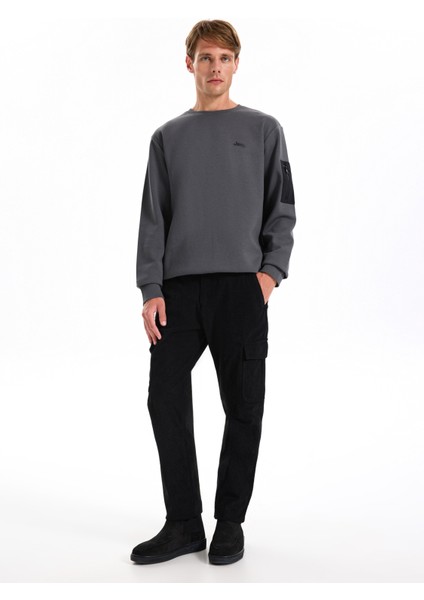 Normal Bel Düz Paça Relaxed Siyah Erkek Kargo Pantolon J5WM-PNT7868