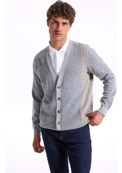 Bej - Gri Erkek Hırka F5WM-HRK 2338