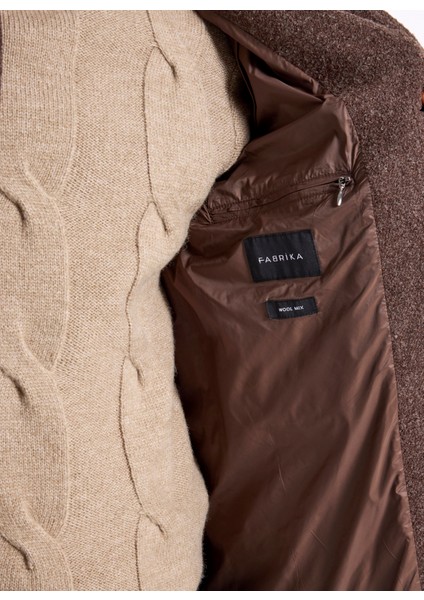 Slim Fit Kahve Erkek Düz Ceket F5WM-CKT 2891