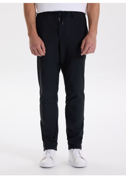 Bağlamalı Bel Normal Paça Jogger Lacivert Erkek Pantolon F5WM-PNT 2527 indirimleri