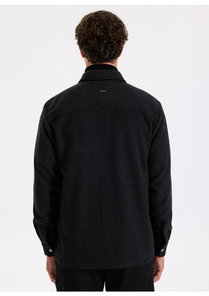 Siyah Erkek Düz Relaxed Gömlek Ceket F5WM-GML 2413 indirimleri