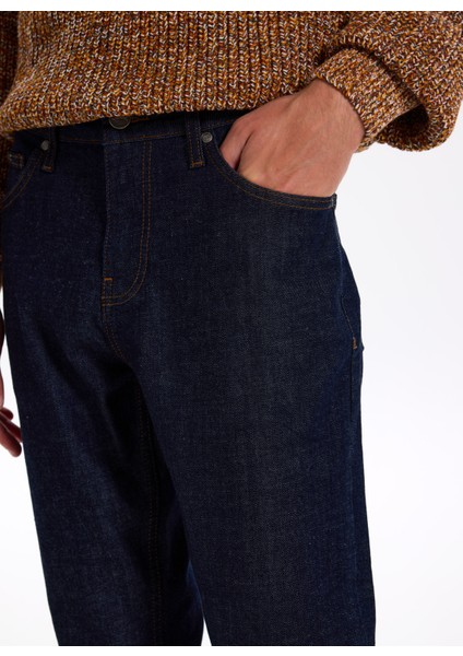 Normal Bel Düz Paça Slim Fit Koyu Lacivert Erkek Denim Pantolon J5WM-PNT7869 indirimleri