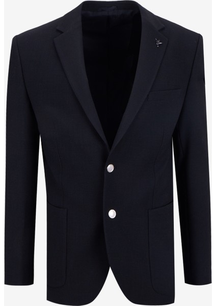 Slim Fit Siyah Erkek Petek Desenli Ceket Napoli -B