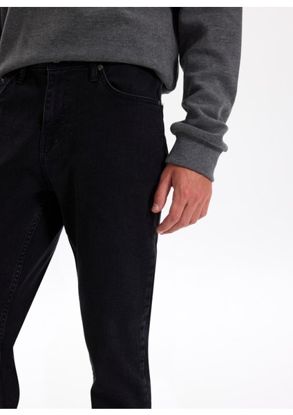 Normal Bel Düz Paça Slim Fit Antrasit Erkek Denim Pantolon J5WM-PNT7869 fırsatları