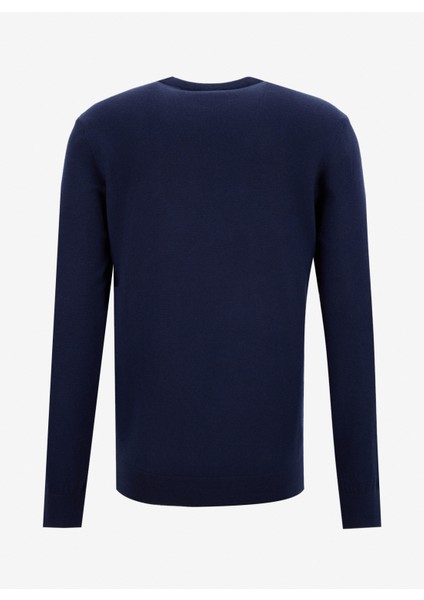 Bisiklet Yaka Slim Fit Düz Lacivert Erkek Kazak F5WM-KZK 2883 modelleri