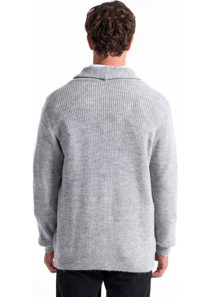 Açık Gri Melanj Erkek Hırka F5WM-HRK 2267 indirimleri