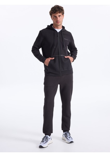 D5WM-SWT3998 Siyah Kapüşon Yaka Relaxed Düz Erkek Sweatshırt fırsatları