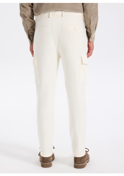 Bağlamalı Bel Duble Paça Jogger Ekru Erkek Kargo Pantolon F5WM-PNT 2474 indirimleri