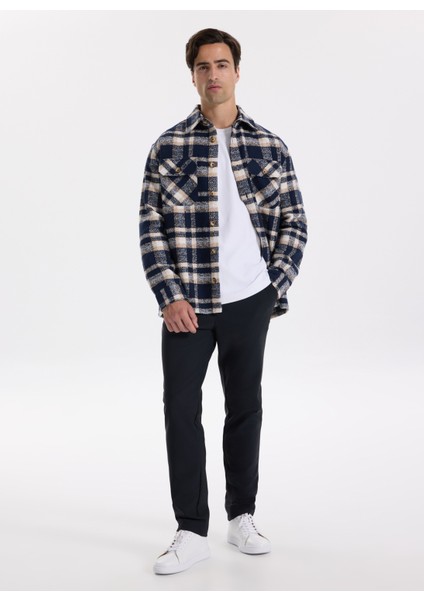 Bağlamalı Bel Normal Paça Jogger Lacivert Erkek Pantolon F5WM-PNT 2527