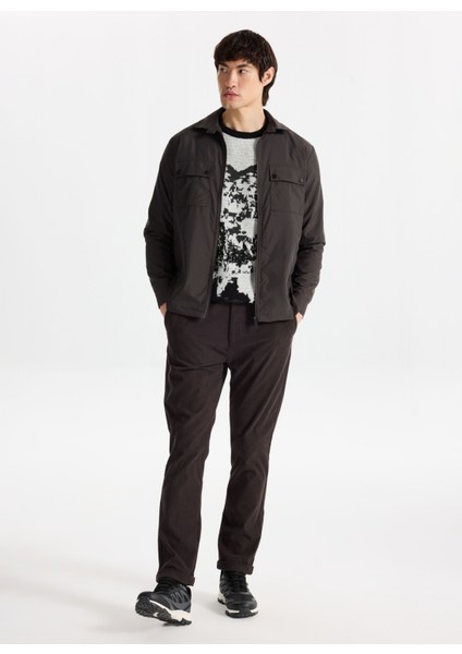 D5WM-KZK3790 Siyah - Ekru Bisiklet Yaka Relaxed Desenli Erkek Kazak fiyatları