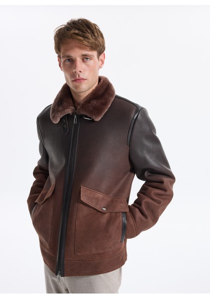 Kahve Erkek Deri Mont F5WM-MNT 2329 fiyatları
