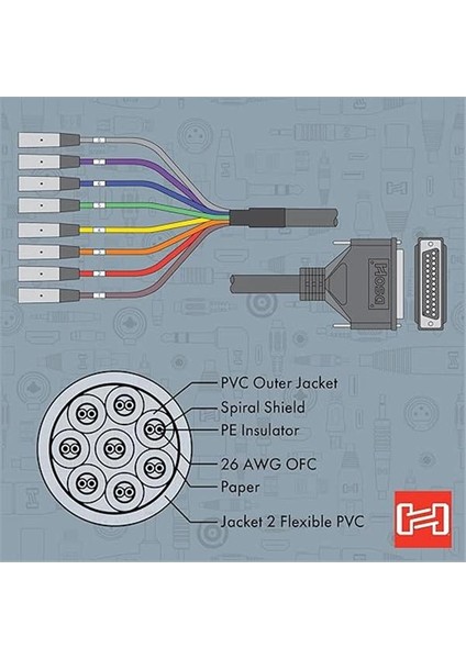 8'li DB25-XLRM Snake Kablo 3 M (DTM-803) modelleri
