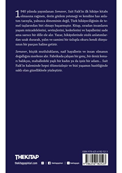 Semaver Sait Faik Abasıyanık Ciltsiz 132 Sayfa Türkçe Edebiyat Eseri fiyatları