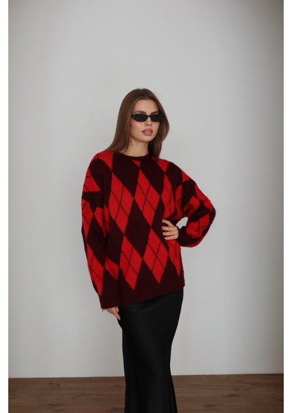 Iki Renkli Baklava Desen Kazak