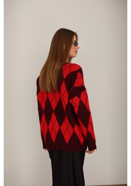 Iki Renkli Baklava Desen Kazak fiyatları