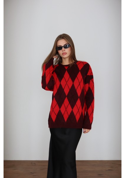 Iki Renkli Baklava Desen Kazak fırsatları