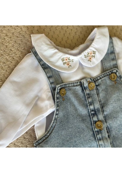 Kız Bebek/çocuk Gömlekli Kot Jile