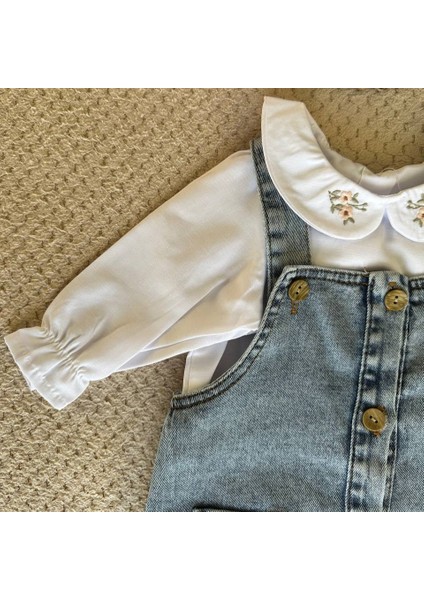 Kız Bebek/çocuk Gömlekli Kot Jile fırsatları