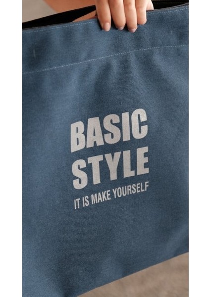 Kanvas Çapraz Askılı Tote Çanta Lacivert modelleri