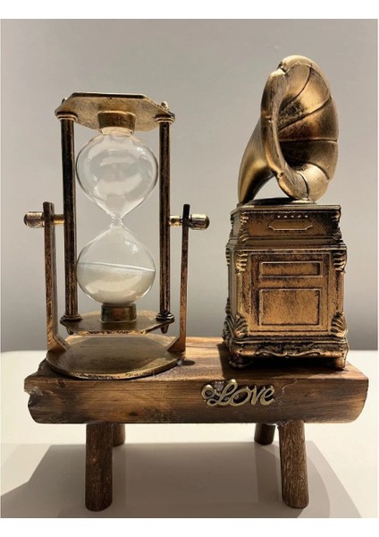 Gramofon Biblolu Kum Saati