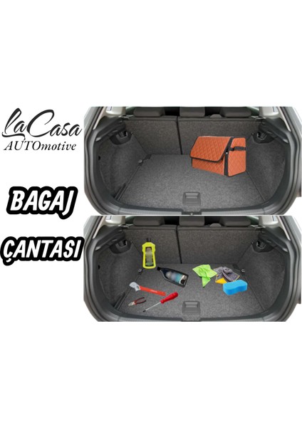 Lacasa Automotive Bagaj Organizeri,bagaj Çantası,bagaj Düzenleyici Kapitone Deri Çanta (40CM) fiyatları