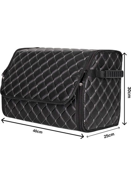 Lacasa Automotive Bagaj Organizeri,bagaj Çantası,bagaj Düzenleyici Kapitone Deri Çanta (40CM) indirimleri